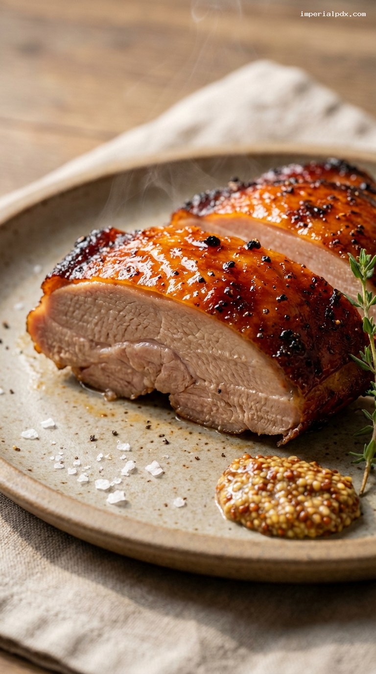 Maple-Cured Smoked Turkey Thighs for Slicing – Closeup