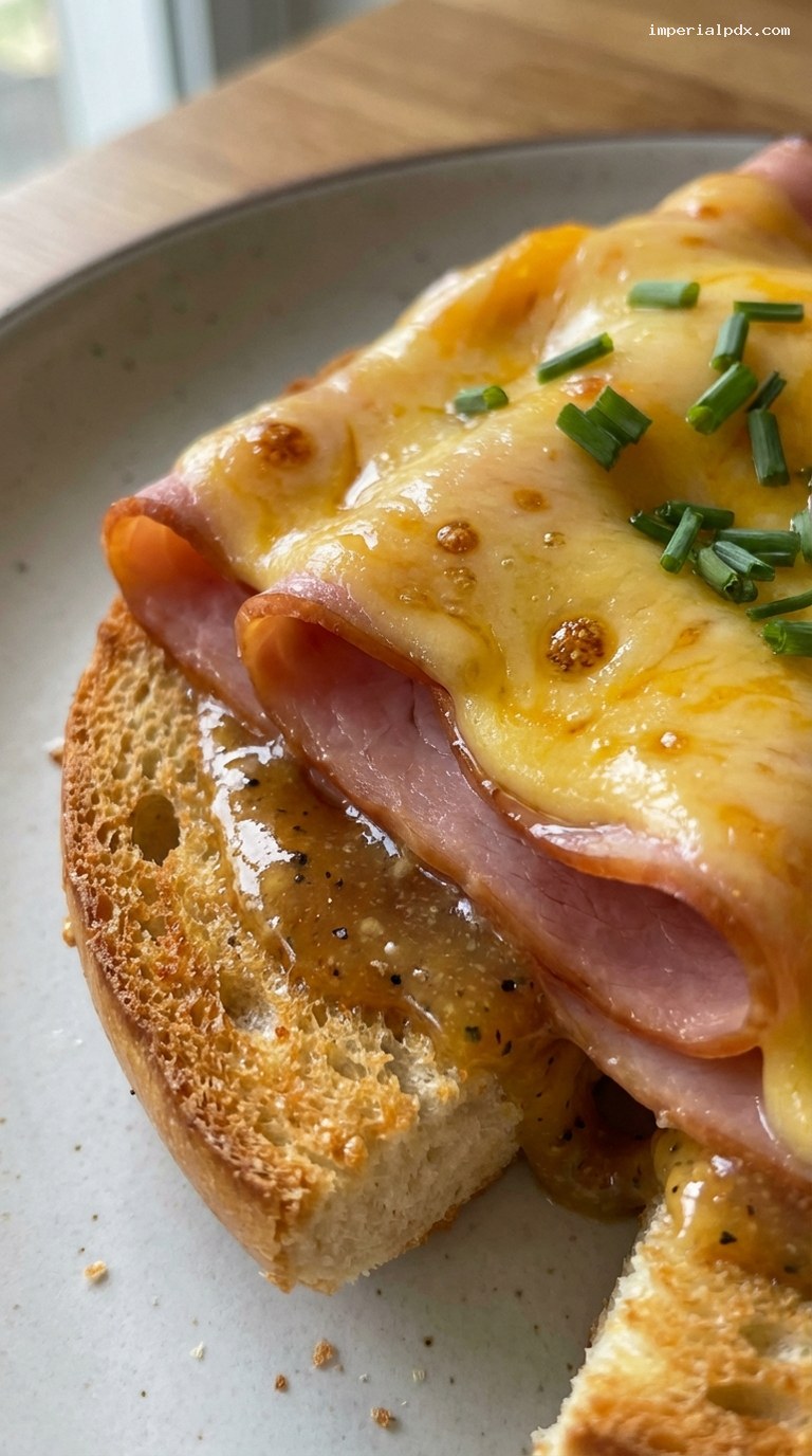 Maple Ham and Cheddar Bagel Melt – Closeup