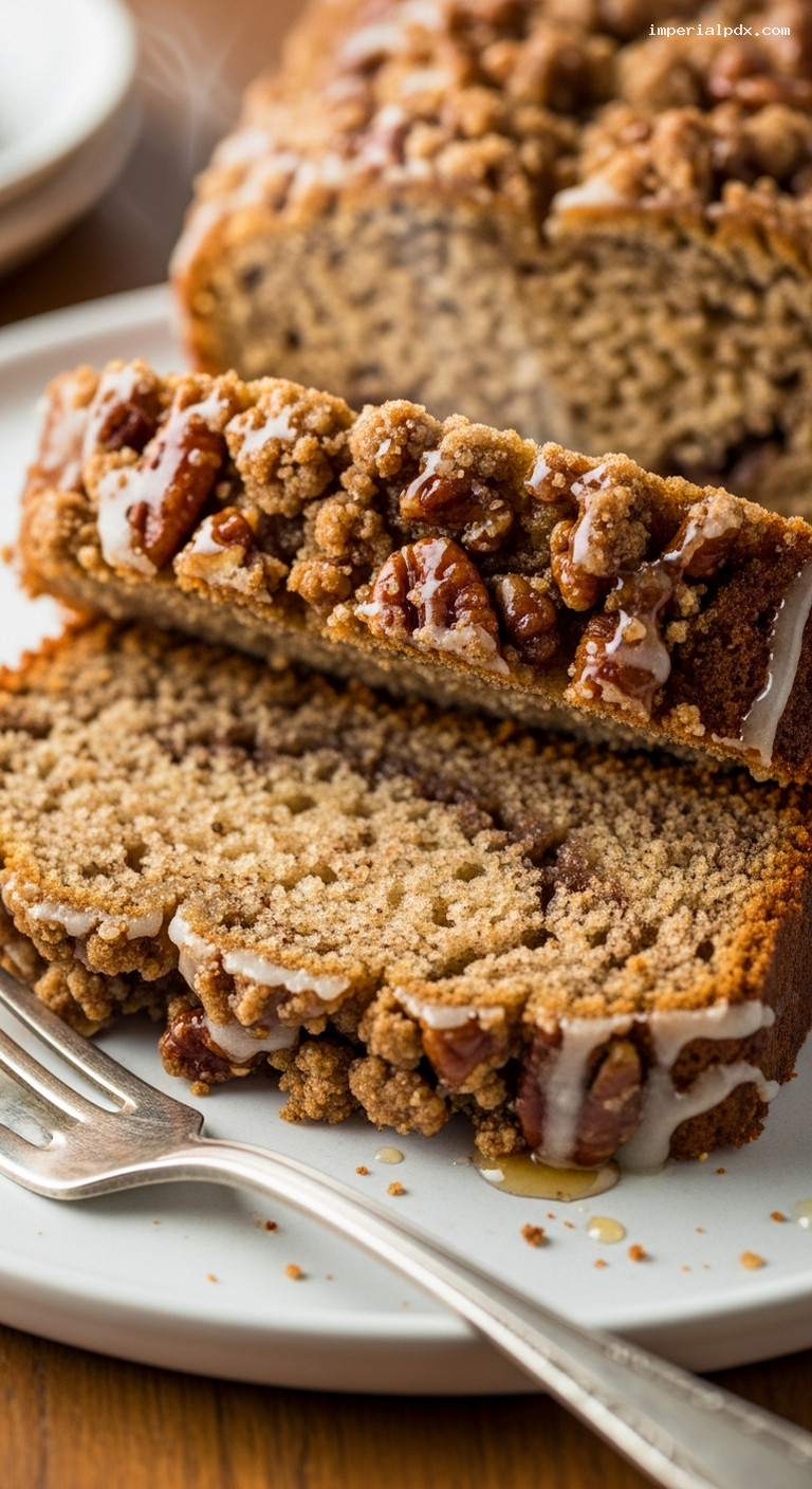 Maple Pecan Streusel Bread – Closeup