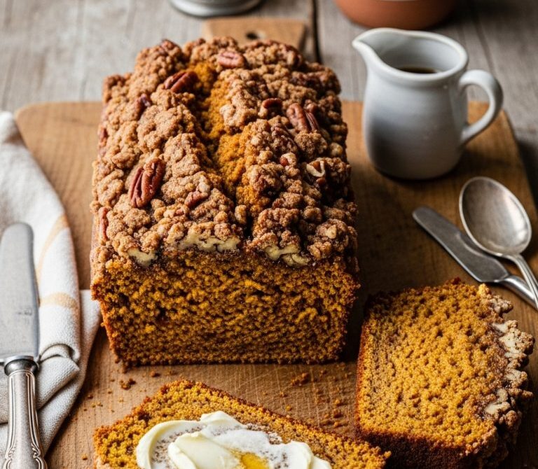 Maple-Pecan Streusel Pumpkin Spice Quick Bread