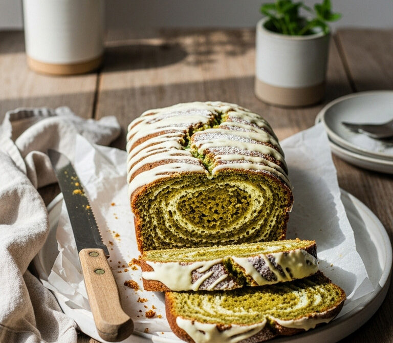 Matcha White Chocolate Marble Loaf