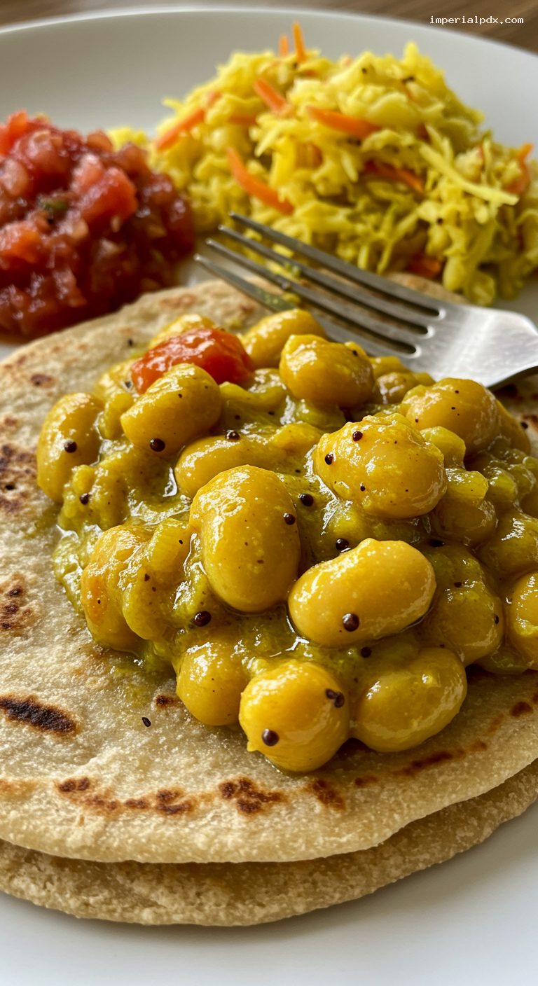 Mauritian Dholl Puri with Cari Gros Pois – Closeup