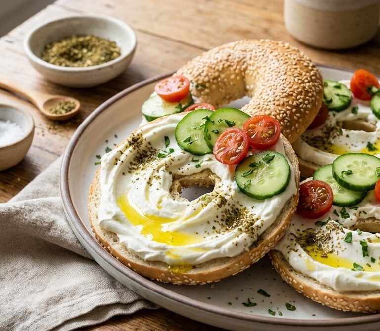 Mediterranean Labneh and Za’atar Sesame Bagel