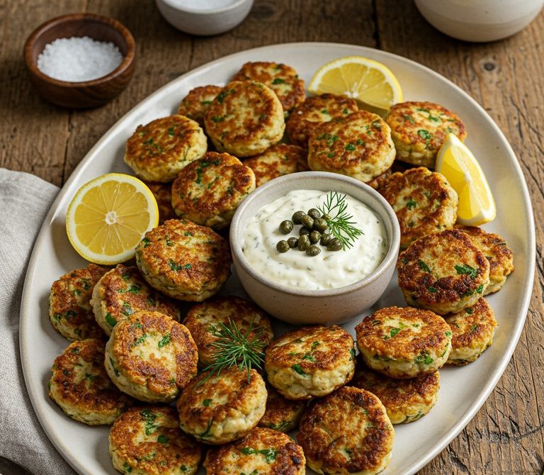 Mini Crab Cakes with Lemony Caper-Dill Remoulade