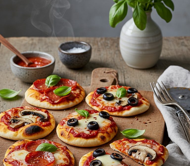 Mini Naan Pizzas with Zippy Tomato Sauce