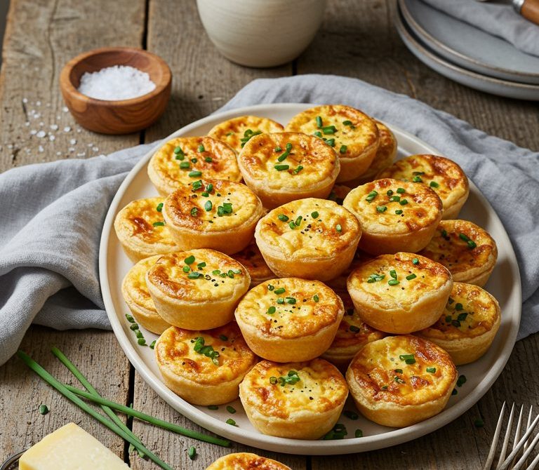 Mini Quiche Lorraine Bites with Bacon and Gruyère