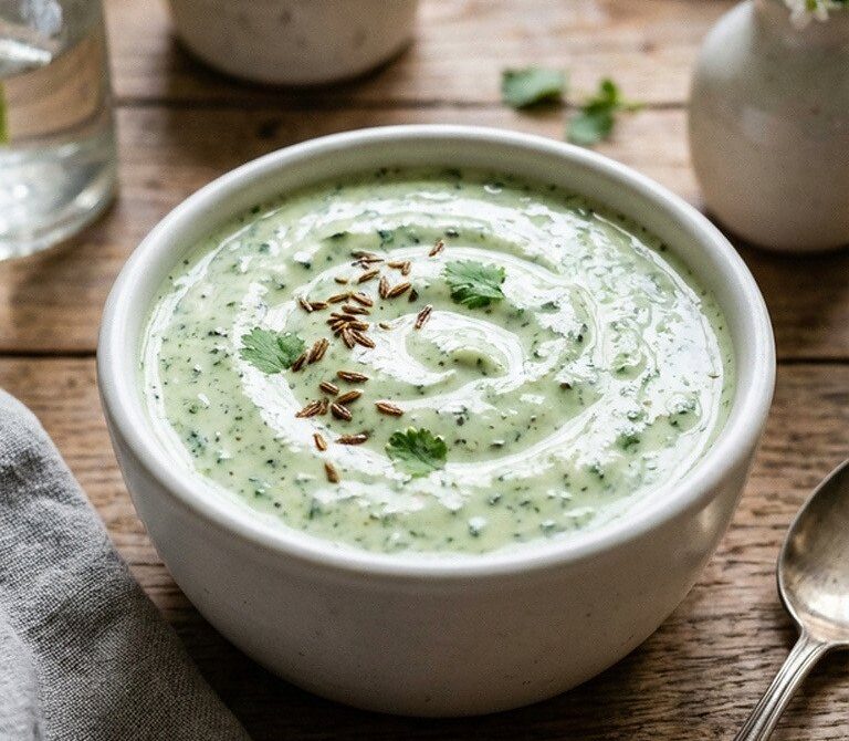 Mint Cilantro Yogurt Chutney for Samosas and Kebabs