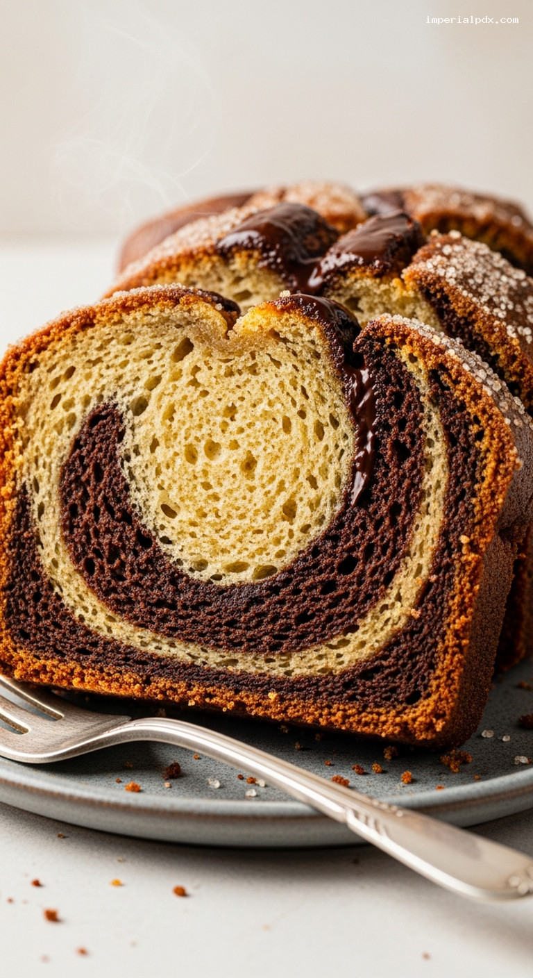 Mocha Banana Espresso Bread with Dark Chocolate Ripples – Closeup