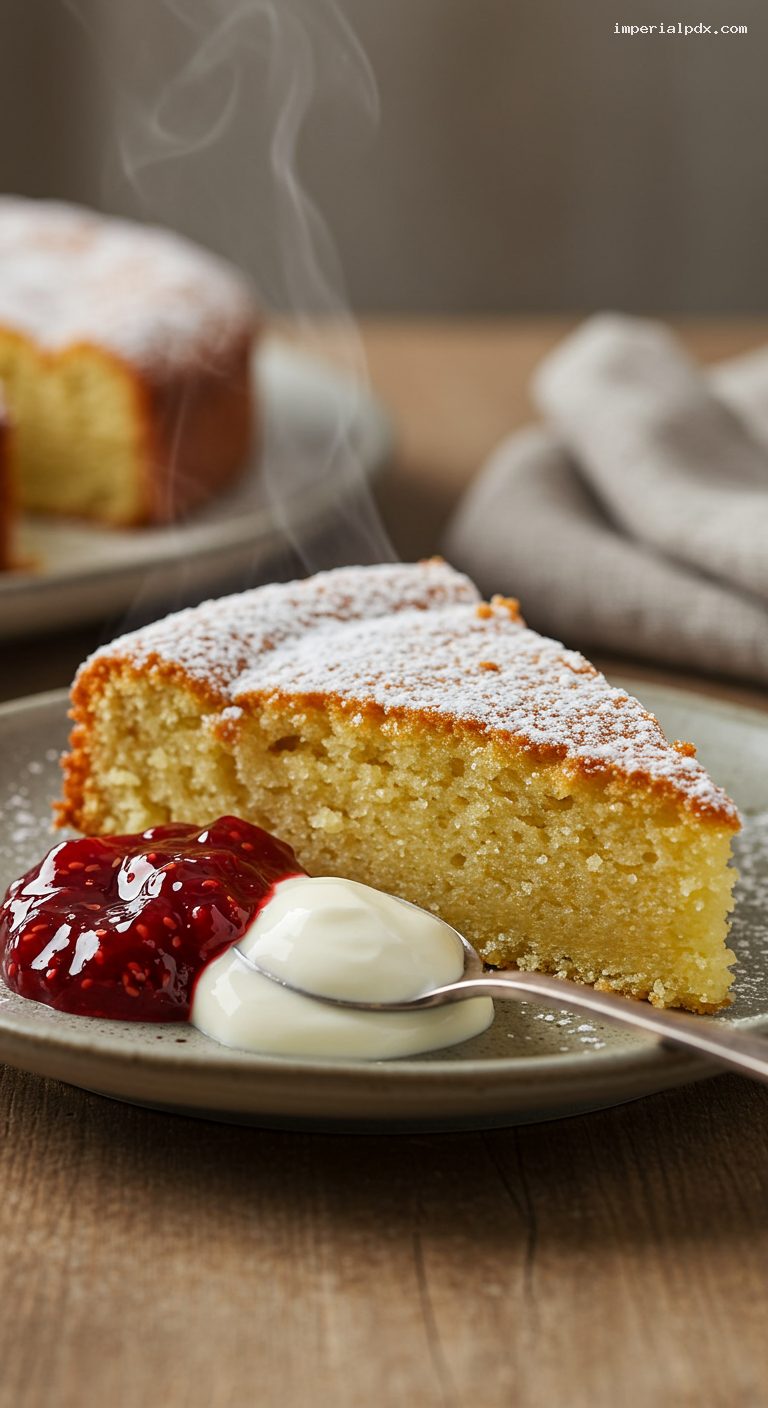 Moist Mannik Semolina Cake with Kefir – Closeup