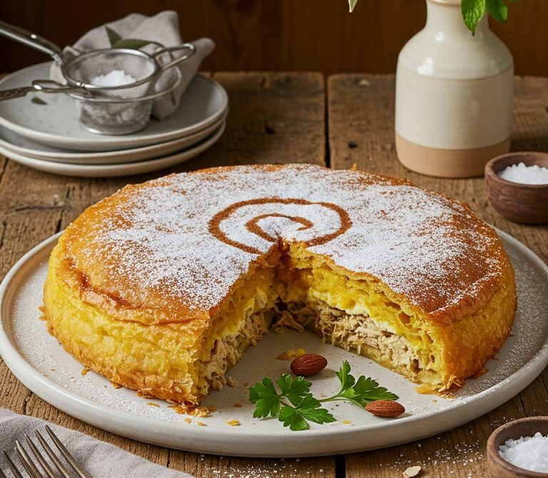 Moroccan Chicken Pastilla with Almonds and Cinnamon