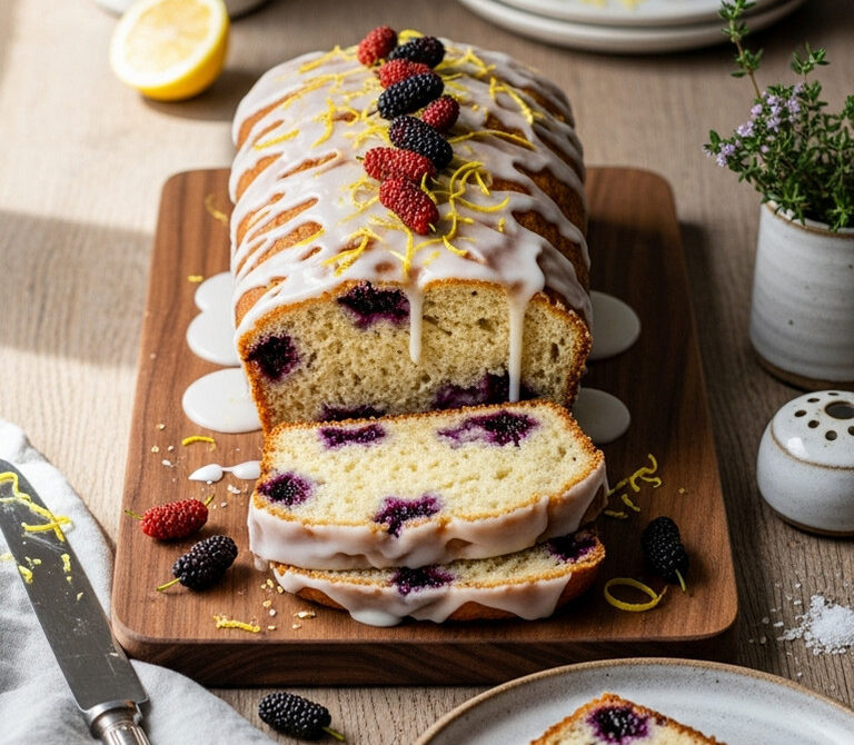Mulberry Lemon Ricotta Bread