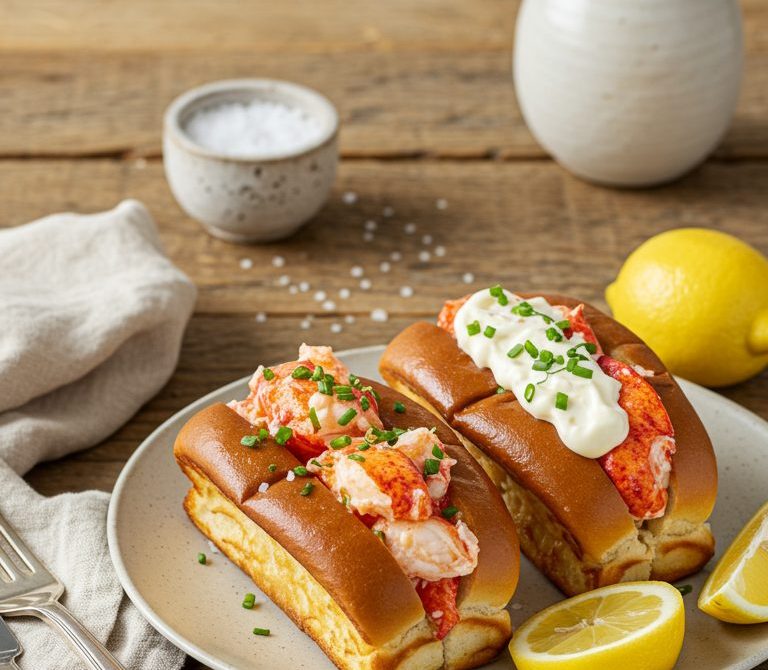 New England Lobster Roll with Lemon Butter and Chives