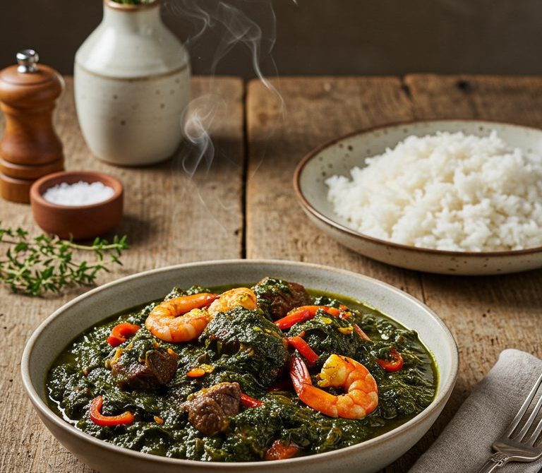 Nigerian Efo Riro Spinach Stew