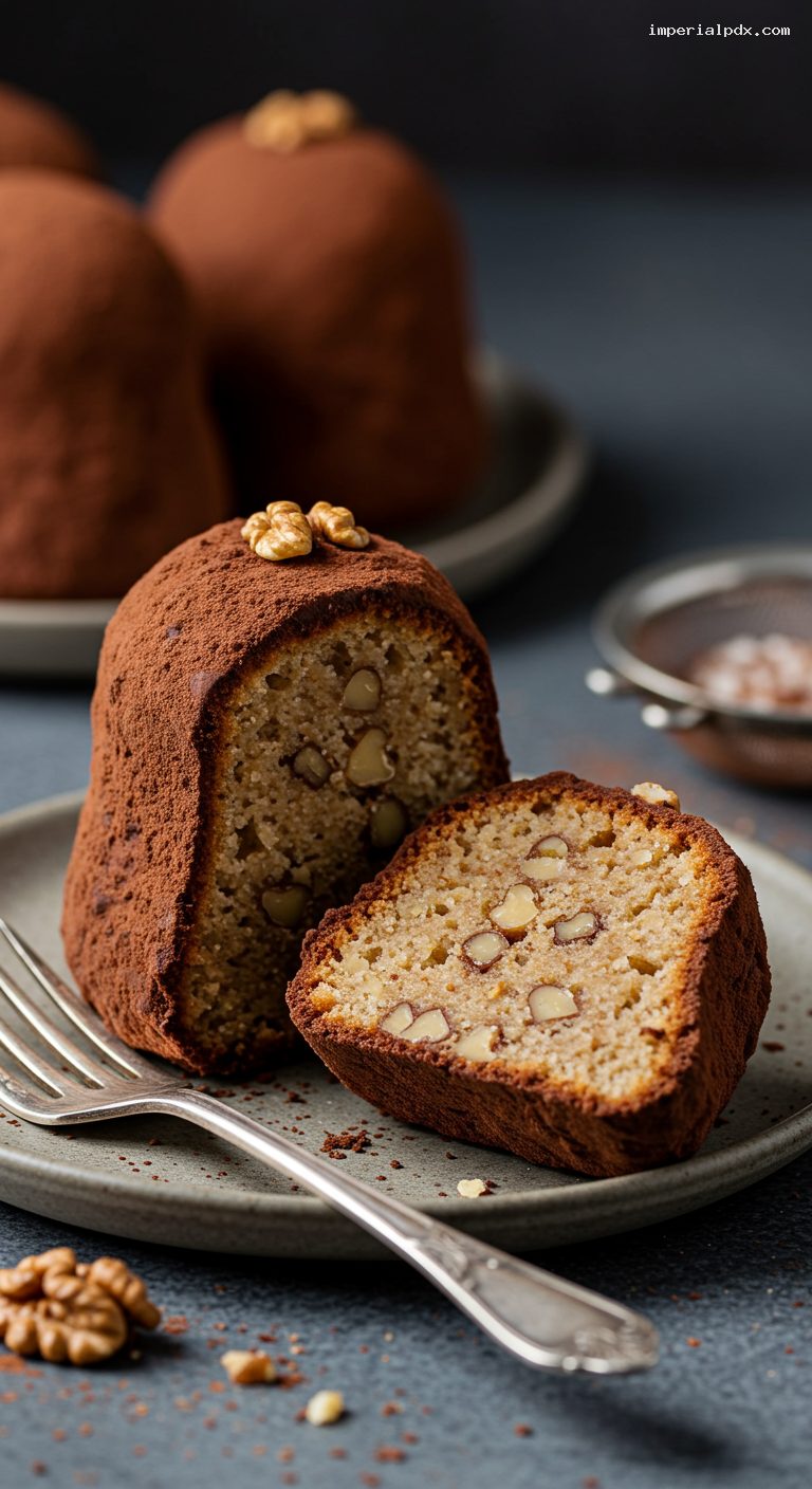 No-Bake Kartoshka: Fudgy Cocoa Cookie Cakes – Closeup