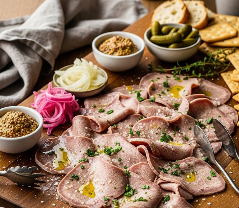 Old-Fashioned Pickled Pork Tongue for Charcuterie Boards