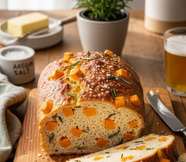 One-Bowl Cheddar Rosemary Beer Bread