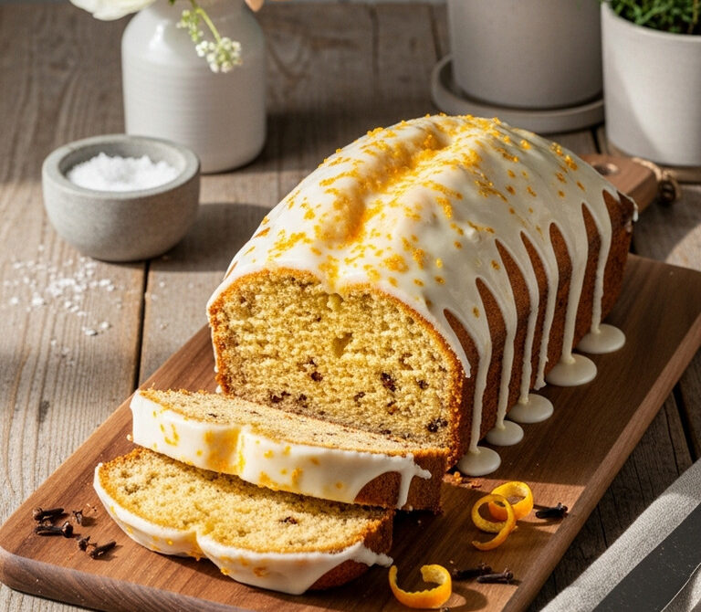 Orange Clove Pound Cake with Orange Glaze