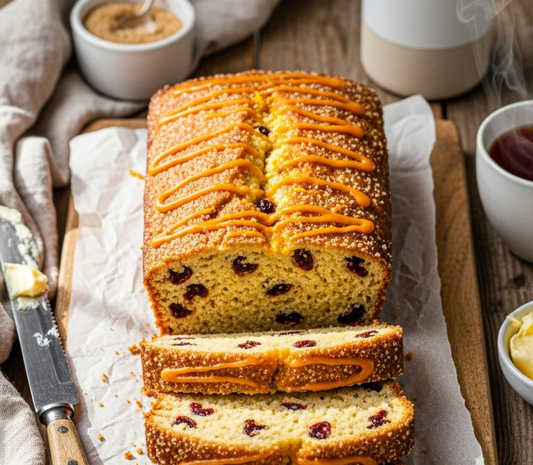 Orange Cranberry Cornmeal Loaf for Breakfast or Tea