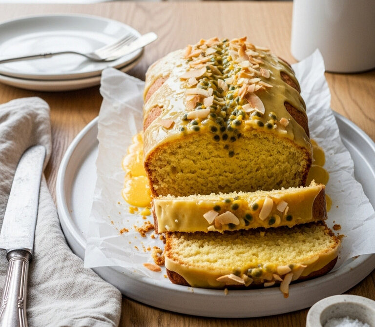 Passionfruit Coconut Quick Bread with Tropical Flair