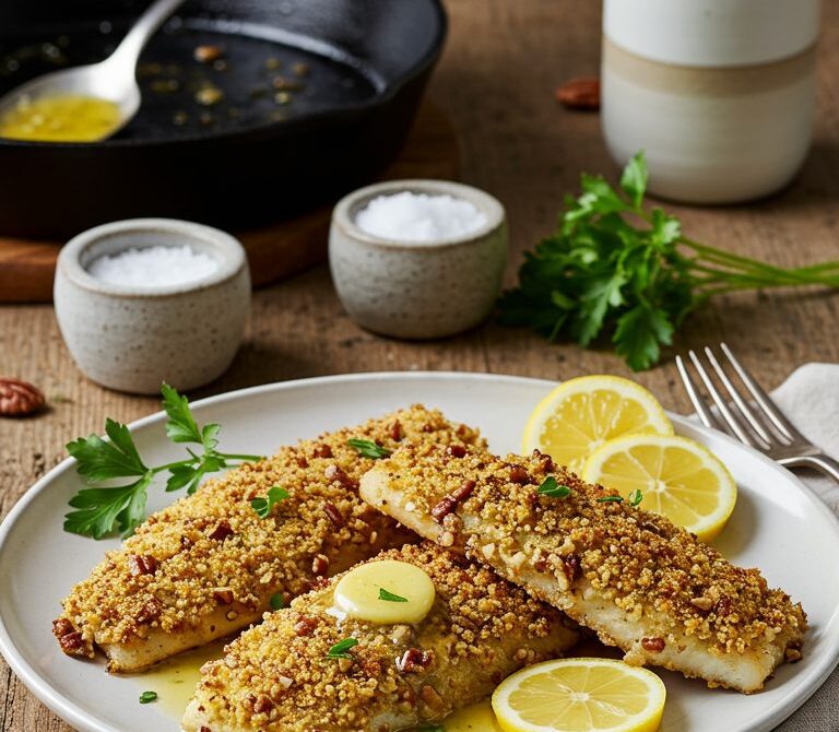Pecan-Crusted Catfish with Lemon Butter
