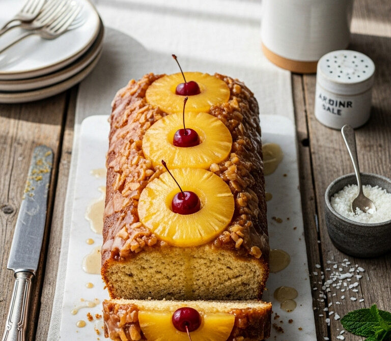 Pineapple Coconut Upside-Down Quick Bread