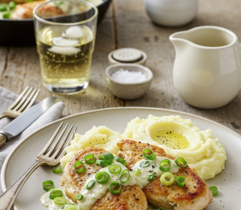 Pollo al Verdeo with White Wine Scallion Cream Sauce