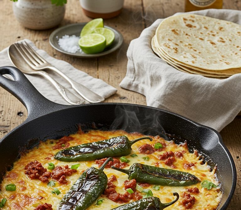 Queso Fundido with Chorizo and Rajas