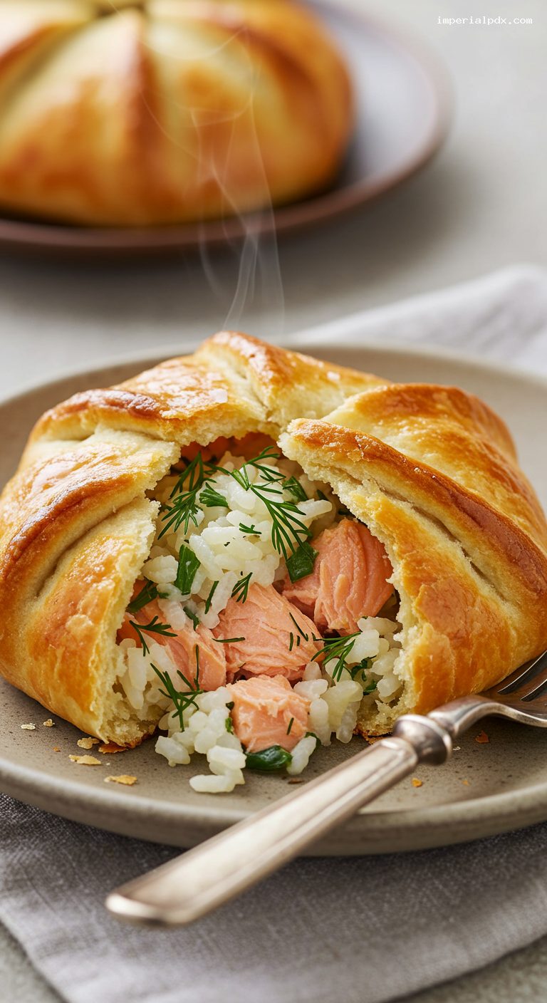 Rasstegai: Open-Faced Fish and Rice Pies – Closeup