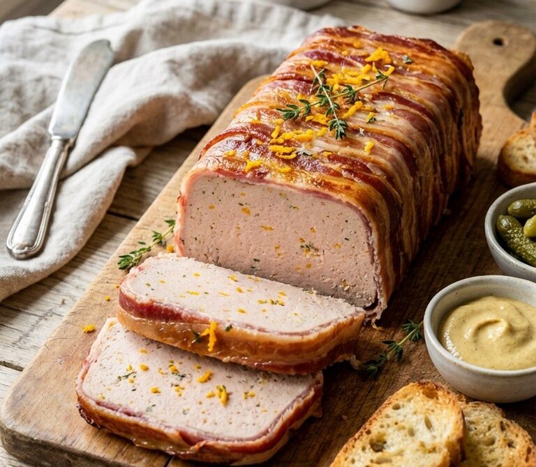 Rich Orange Cognac Duck Pâté Loaf