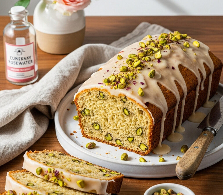 Rosewater Pistachio Tea Loaf