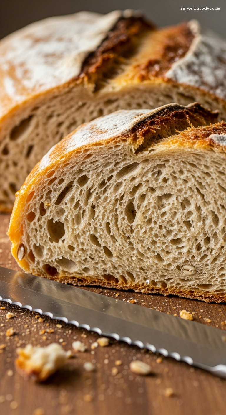 Rustic Barley Honey Hearth Loaf – Closeup