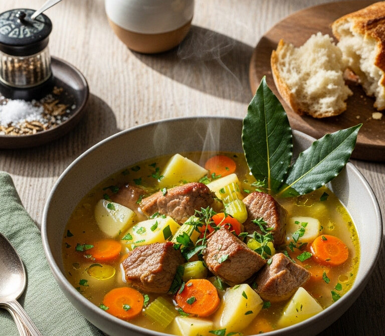 Rustic Pork and Potato Soup with Thyme