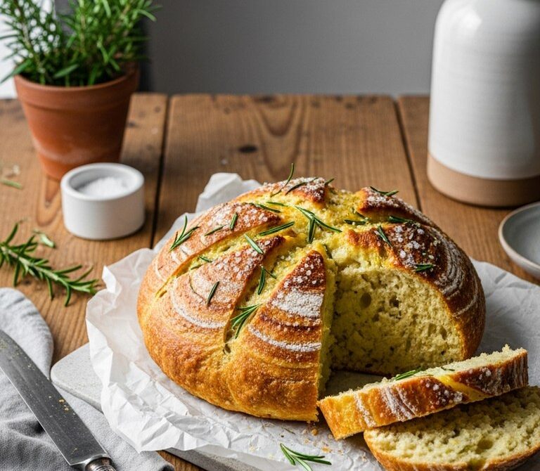 Rustic Rosemary Potato Bread with Sea Salt