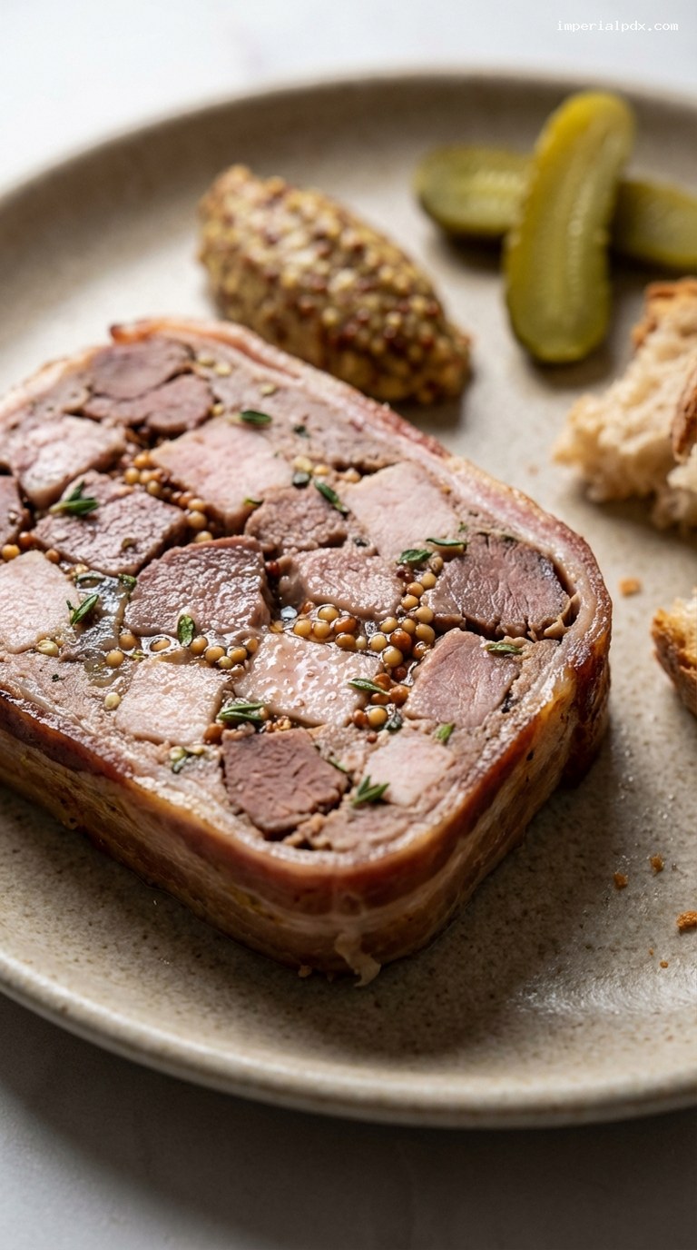 Rustic Turkey Leg and Pork Country Pâté – Closeup