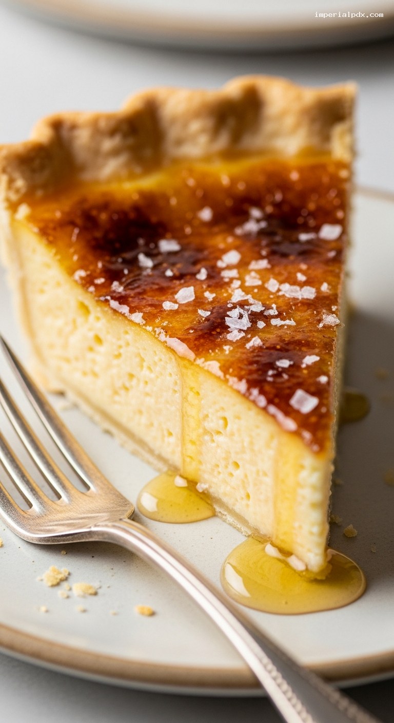 Salted Honey Pie with Buttery Crust – Closeup