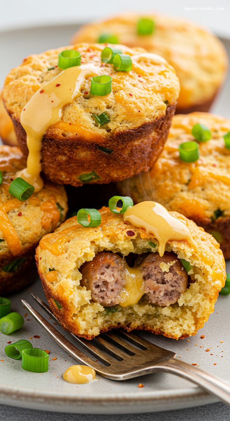 Sausage Cheddar Biscuit Bites with Honey Mustard – Closeup