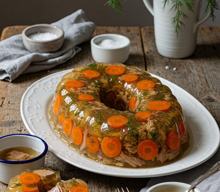 Savory Kholodets Aspic with Pork and Beef Shanks