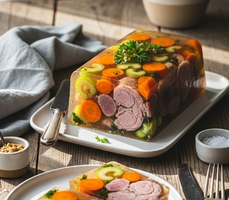 Savory Pork Knuckle Aspic with Carrots and Celery