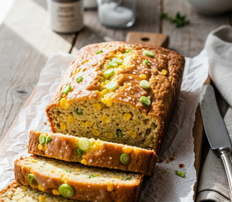 Savory Sweet Corn and Scallion Quick Bread