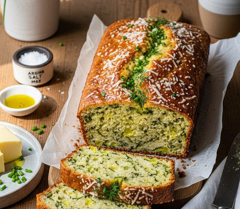 Savory Zucchini Parmesan Herb Bread