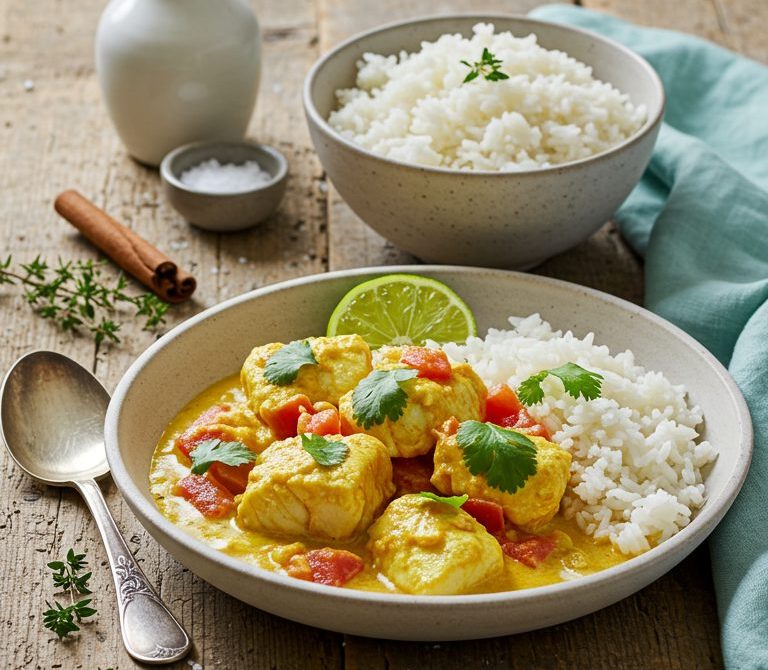 Seychellois Creole Fish Curry with Coconut and Lime