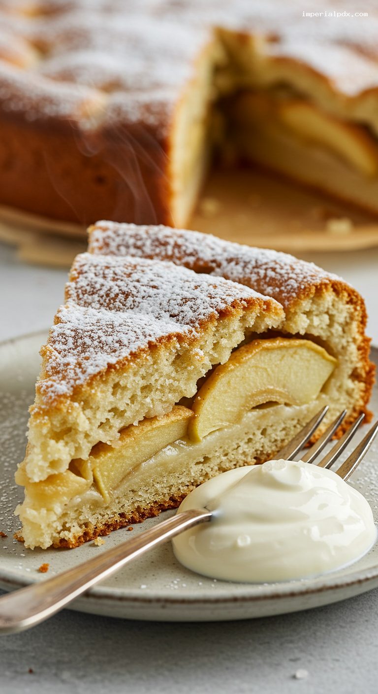 Sharlotka Apple Cake with Cinnamon and Sugar – Closeup