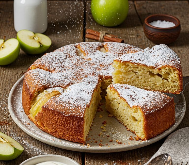 Sharlotka Apple Cake with Cinnamon and Sugar