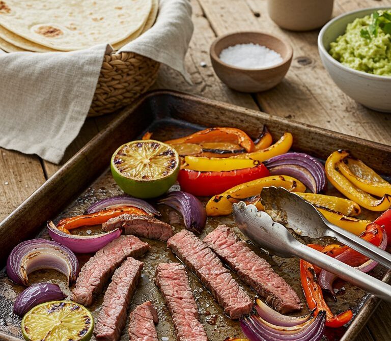 Sheet-Pan Beef Fajitas with Lime and Peppers