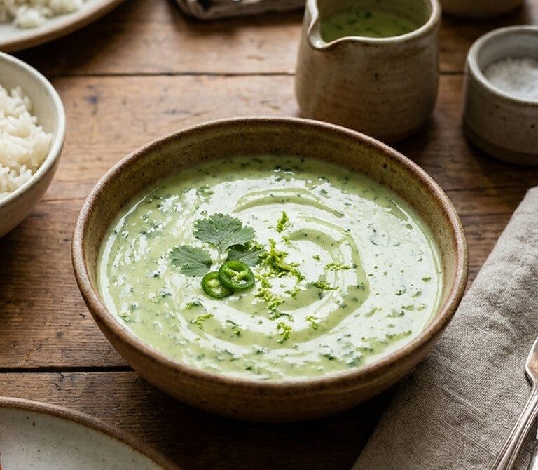 Silky Coconut-Lime Cilantro Sauce for Fish and Veggies
