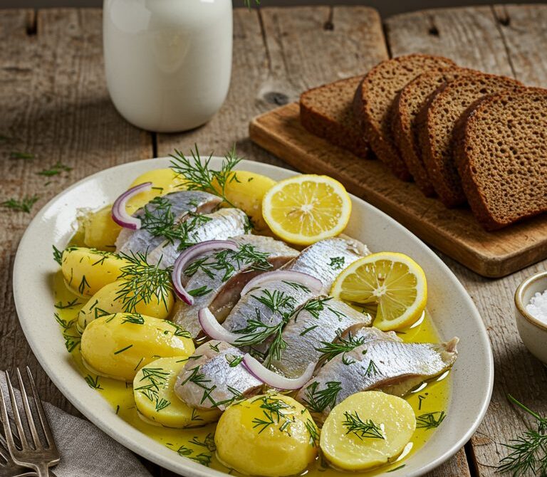 Silky Salt-Cured Herring with Warm Potatoes and Dill