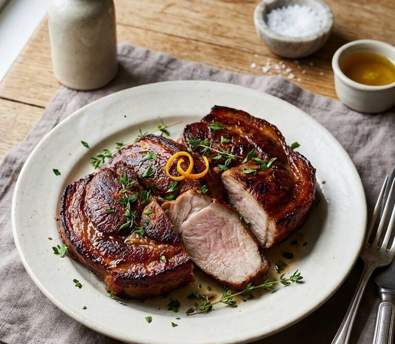 Slow-Cooked Pork Cheek Confit Medallions