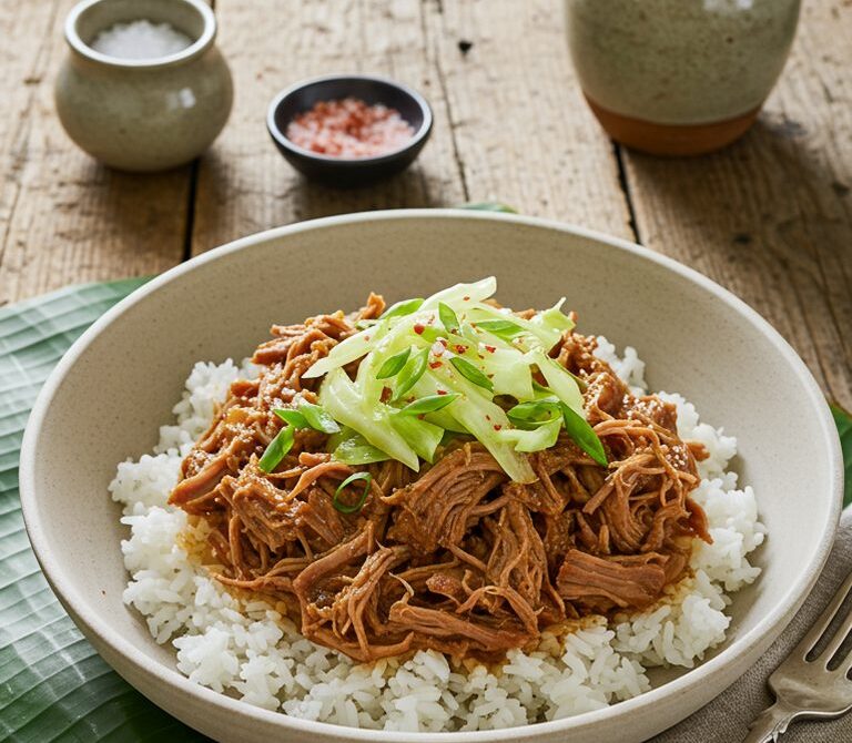 Slow-Cooker Kalua Pork with Cabbage and Rice