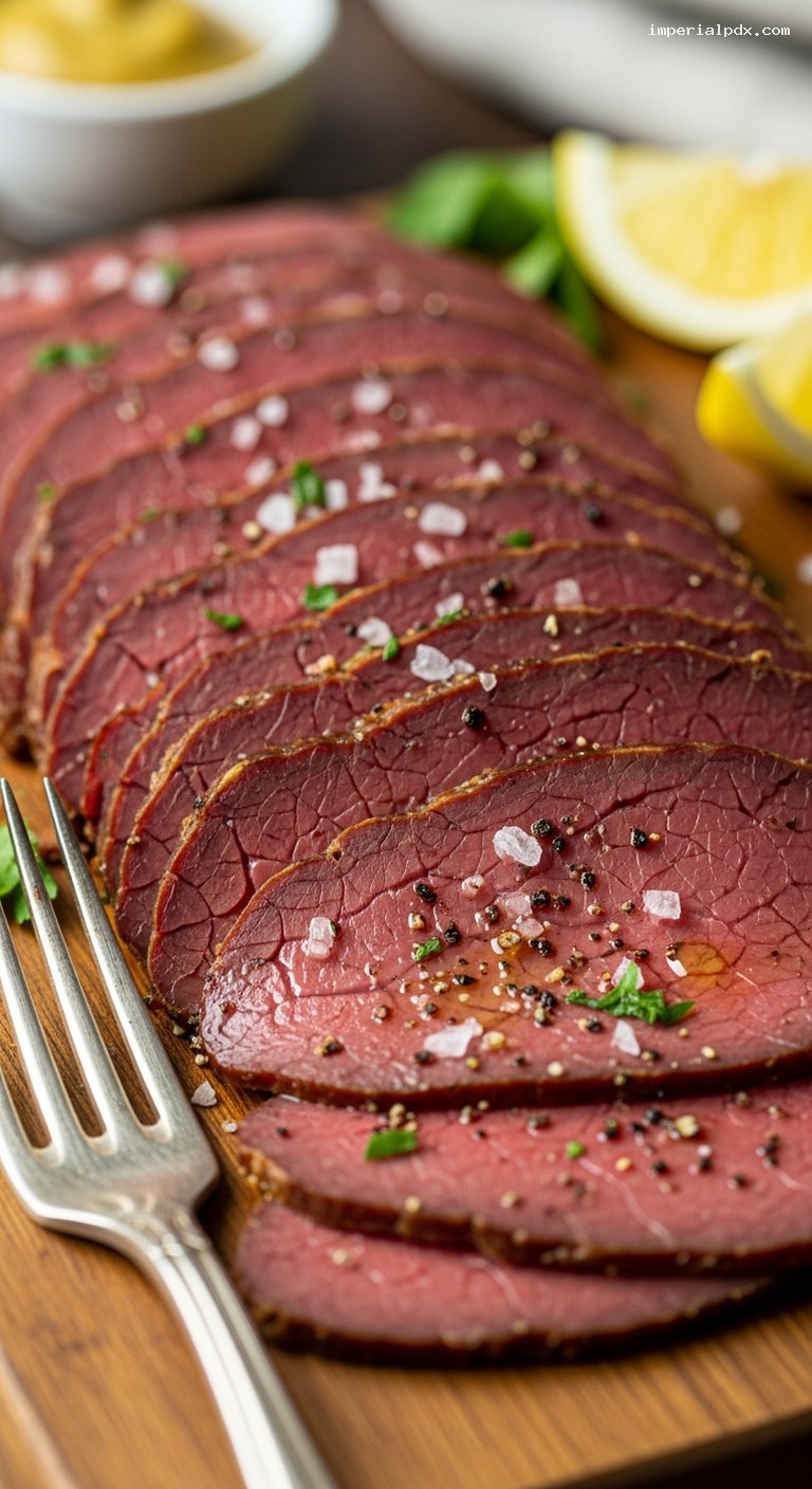 Smoked Beef Heart Slices for Bold Charcuterie – Closeup