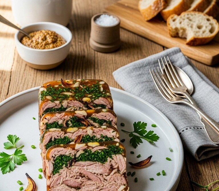 Smoked Pork Rib Terrine With Charred Onions and Herbs